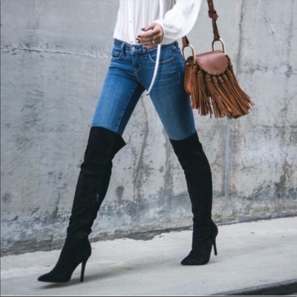 Aldo Shoes - Aldo Seania Black Suede Over-the-knee Boots, Sz 8